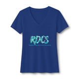 RDCS Floral Script Women's V-Neck Tee