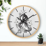 Anatomical Heart Floral Wall Clock