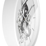 Anatomical Heart Floral Wall Clock