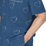 Sonographer Heart Scrub Set | V-Neck Medical Scrubs