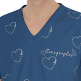 Sonographer Heart Scrub Set | V-Neck Medical Scrubs