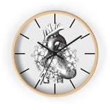 Anatomical Heart Floral Wall Clock