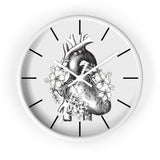Anatomical Heart Floral Wall Clock
