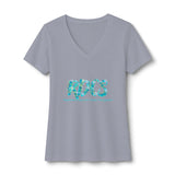 RDCS Floral Script Women's V-Neck Tee