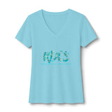 RDCS Floral Script Women's V-Neck Tee