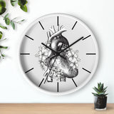 Anatomical Heart Floral Wall Clock
