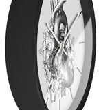 Anatomical Heart Floral Wall Clock