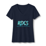 RDCS Floral Script Women's V-Neck Tee