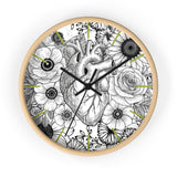 Botanical Heart Wall Clock