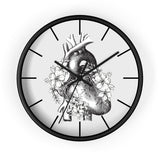 Anatomical Heart Floral Wall Clock