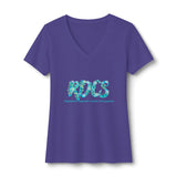 RDCS Floral Script Women's V-Neck Tee