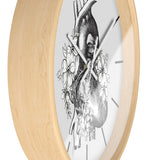 Anatomical Heart Floral Wall Clock