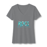 RDCS Floral Script Women's V-Neck Tee