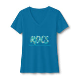 RDCS Floral Script Women's V-Neck Tee