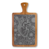 Engraved Anatomical Heart With Sunflowers Charcuterie Board ❤️🌿🫀🌻🌺