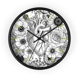 Botanical Heart Wall Clock