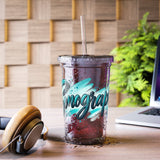 Sonographer 16 oz Insulated Tumbler with Straw