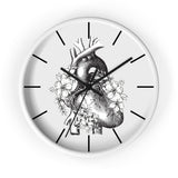 Anatomical Heart Floral Wall Clock