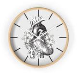 Anatomical Heart Floral Wall Clock