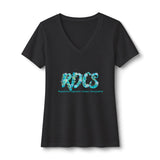 RDCS Floral Script Women's V-Neck Tee
