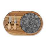 Engraved Anatomical Heart With Sunflowers Charcuterie Board ❤️🌿🫀🌻🌺
