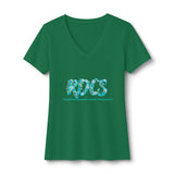 RDCS Floral Script Women's V-Neck Tee